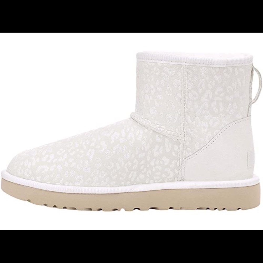UGG Classic Mini Snow Leopard New Size 7 White
